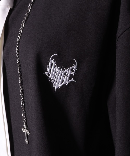 Amilige（アミリージュ）の「チェーン付きバイカラーリボンシャツ（シャツ/ブラウス・レディース・ブラック/ホワイト・FREE）」の14枚目の写真