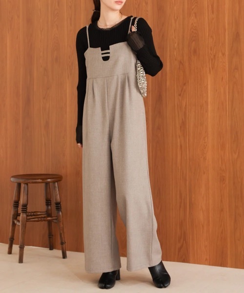 Bab(バブ)の「【S・Mサイズ展開】ビスチェ風オールインワン(つなぎ/オールインワン・レディース・A/グレー・SMALL)」の2枚目の写真