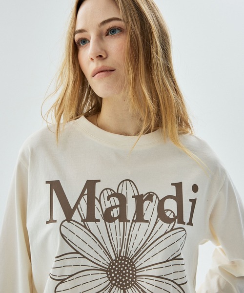 Mardi Mercredi(マルディメクルディ)の「TSHIRT LONG SLEEVE FLOWERMARDI / Tシャツ ロングスリーブ フラワーマルディ(Tシャツ/カットソー・レディース・ブラウン/ネイビー/チャコール/クリーム/チャコールグレー/ブラウン系その他/ベージュ系その他/オートミール/ベージュ系その他2/ブラック×レッド/ベージュ系その他3・FREE)」の8枚目の写真