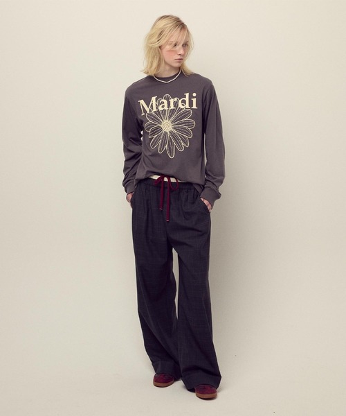 Mardi Mercredi（マルディメクルディ）の「TSHIRT LONG SLEEVE FLOWERMARDI / Tシャツ ロングスリーブ フラワーマルディ（Tシャツ/カットソー・レディース・ブラウン/ネイビー/チャコール/クリーム/チャコールグレー/ブラウン系その他・FREE）」の15枚目の写真