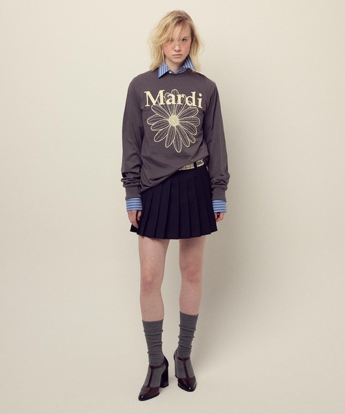 Mardi Mercredi（マルディメクルディ）の「TSHIRT LONG SLEEVE FLOWERMARDI / Tシャツ ロングスリーブ フラワーマルディ（Tシャツ/カットソー・レディース・ブラウン/ネイビー/チャコール/クリーム/チャコールグレー/ブラウン系その他・FREE）」の18枚目の写真