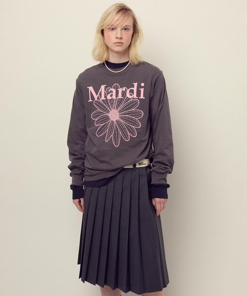 Mardi Mercredi（マルディメクルディ）の「TSHIRT LONG SLEEVE FLOWERMARDI / Tシャツ ロングスリーブ フラワーマルディ（Tシャツ/カットソー・レディース・ブラウン/ネイビー/チャコール/クリーム/チャコールグレー/ブラウン系その他・FREE）」の22枚目の写真