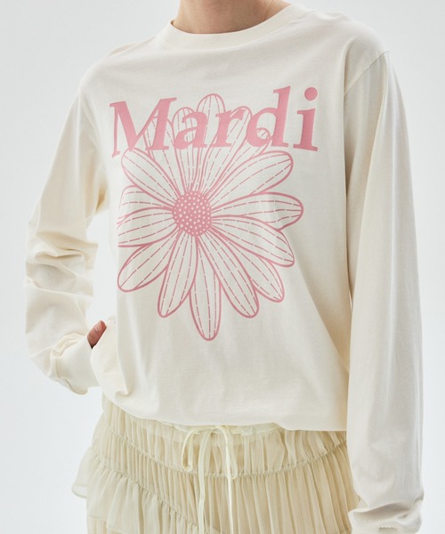 Mardi Mercredi(マルディメクルディ)の「TSHIRT LONG SLEEVE FLOWERMARDI / Tシャツ ロングスリーブ フラワーマルディ(Tシャツ/カットソー・レディース・ブラウン/ネイビー/チャコール/クリーム/チャコールグレー/ブラウン系その他/ベージュ系その他/オートミール/ベージュ系その他2/ブラック×レッド/ベージュ系その他3・FREE)」の19枚目の写真