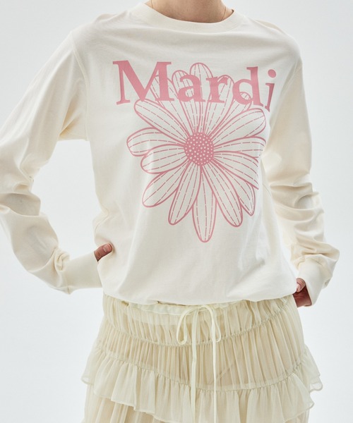 Mardi Mercredi(マルディメクルディ)の「TSHIRT LONG SLEEVE FLOWERMARDI / Tシャツ ロングスリーブ フラワーマルディ(Tシャツ/カットソー・レディース・ブラウン/ネイビー/チャコール/クリーム/チャコールグレー/ブラウン系その他/ベージュ系その他/オートミール/ベージュ系その他2/ブラック×レッド/ベージュ系その他3・FREE)」の20枚目の写真