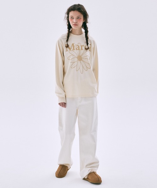 Mardi Mercredi(マルディメクルディ)の「TSHIRT LONG SLEEVE FLOWERMARDI / Tシャツ ロングスリーブ フラワーマルディ(Tシャツ/カットソー・レディース・ブラウン/ネイビー/チャコール/クリーム/チャコールグレー/ブラウン系その他/ベージュ系その他/オートミール/ベージュ系その他2/ブラック×レッド/ベージュ系その他3/アイボリー系1・FREE)」の16枚目の写真