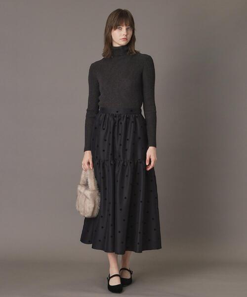 DRESSTERIOR（ドレステリア）の「【CLASSY.12月号掲載】フロッキードットスカート（スカート・レディース・ブラック系/キャメル・36/34/40/38）」の3枚目の写真