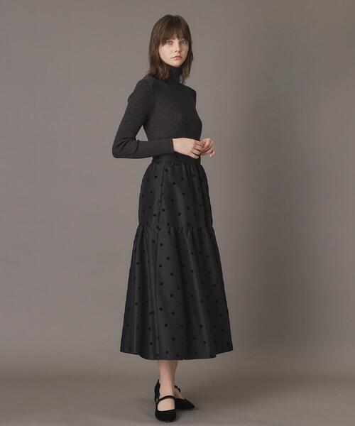DRESSTERIOR（ドレステリア）の「【CLASSY.12月号掲載】フロッキードットスカート（スカート・レディース・ブラック系/キャメル・36/34/40/38）」の5枚目の写真
