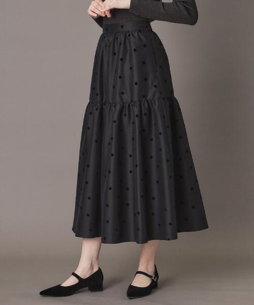 DRESSTERIOR（ドレステリア）の「【CLASSY.12月号掲載】フロッキードットスカート（スカート・レディース・ブラック系/キャメル・36/34/40/38）」の7枚目の写真