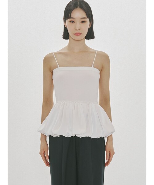 MIDIUMISOLID(ミディウミソリッド)の「MIDIUMISOLID for Ladies バルーンチューブトップ(Tシャツ/カットソー・レディース・ブラック/ホワイト・FREE)」の1枚目の写真