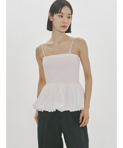 MIDIUMISOLID(ミディウミソリッド)の「MIDIUMISOLID for Ladies バルーンチューブトップ(Tシャツ/カットソー・レディース・ブラック/ホワイト・FREE)」の7枚目の写真