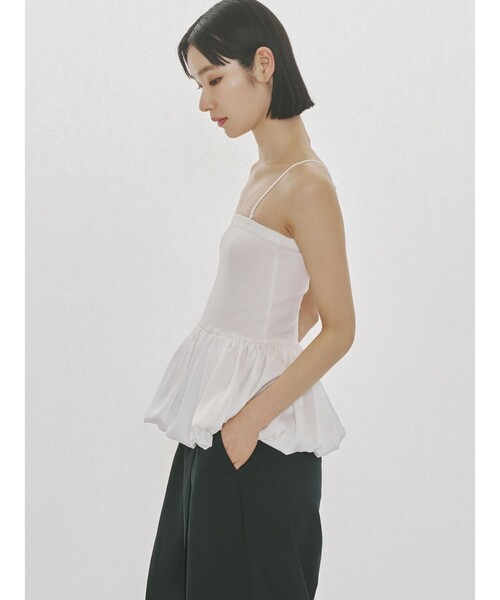 MIDIUMISOLID(ミディウミソリッド)の「MIDIUMISOLID for Ladies バルーンチューブトップ(Tシャツ/カットソー・レディース・ブラック/ホワイト・FREE)」の8枚目の写真
