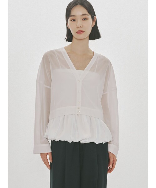 MIDIUMISOLID(ミディウミソリッド)の「MIDIUMISOLID for Ladies バルーンチューブトップ(Tシャツ/カットソー・レディース・ブラック/ホワイト・FREE)」の10枚目の写真