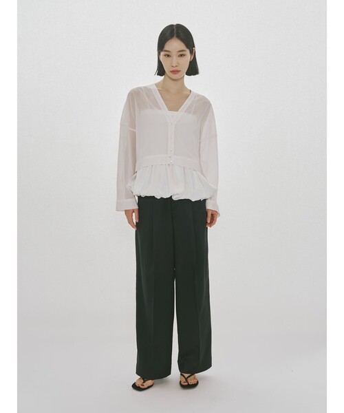 MIDIUMISOLID(ミディウミソリッド)の「MIDIUMISOLID for Ladies バルーンチューブトップ(Tシャツ/カットソー・レディース・ブラック/ホワイト・FREE)」の15枚目の写真