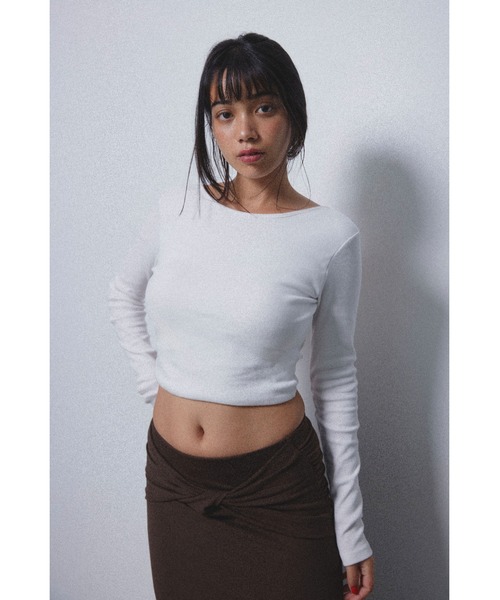 ALEXIA STAM バックアジャスター長袖トップス Wellness Rib Back Adjuster Long Sleeve Top /バック