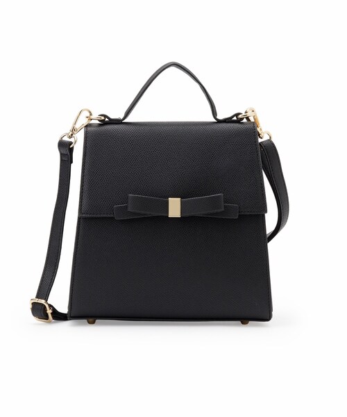 couture brooch（クチュールブローチ）の「リボンデザイン2WAYバッグ（ハンドバッグ・レディース・ブラック/ナチュラル・00）」の3枚目の写真