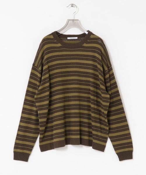 URBAN RESEARCH(アーバンリサーチ)の「マルチボーダークルーネックニット(ニット/セーター・レディース・チャコールグレー/カーキ・FREE)」の9枚目の写真