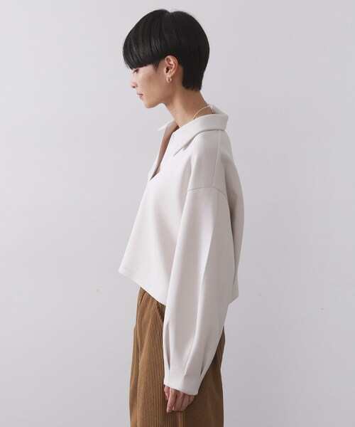 OPAQUE.CLIP(オペークドットクリップ)の「スキッパートップス【UVケア/洗濯機OK】(Tシャツ/カットソー・レディース・チャコールグレー/オフホワイト/ブラウン系・40/38/42)」の17枚目の写真