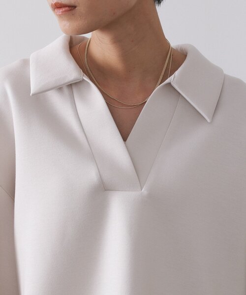 OPAQUE.CLIP(オペークドットクリップ)の「スキッパートップス【UVケア/洗濯機OK】(Tシャツ/カットソー・レディース・チャコールグレー/オフホワイト/ブラウン系・40/38/42)」の19枚目の写真