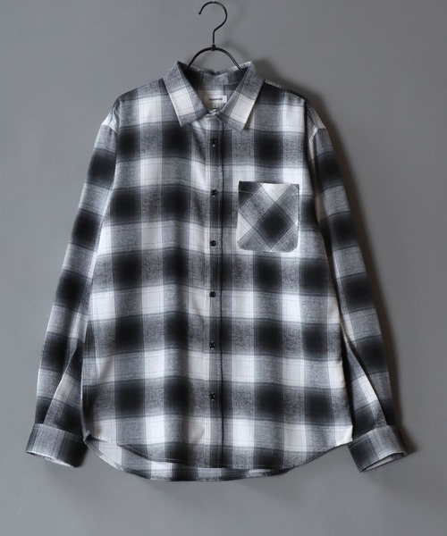 SITRY（シトリー）の「Flannel Check Shirt/チェックシャツ ネルチェックシャツ ネルシャツ（シャツ/ブラウス・メンズ・ブラック/ブラック系その他/ネイビー/レッド/ホワイト/ブラウン・M/L/LL）」の2枚目の写真