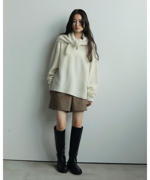anuke(アンヌーク)の「Herringbone Short Pants(その他パンツ・レディース・ベージュ/ブラウン・36inch/38inch)」の12枚目の写真