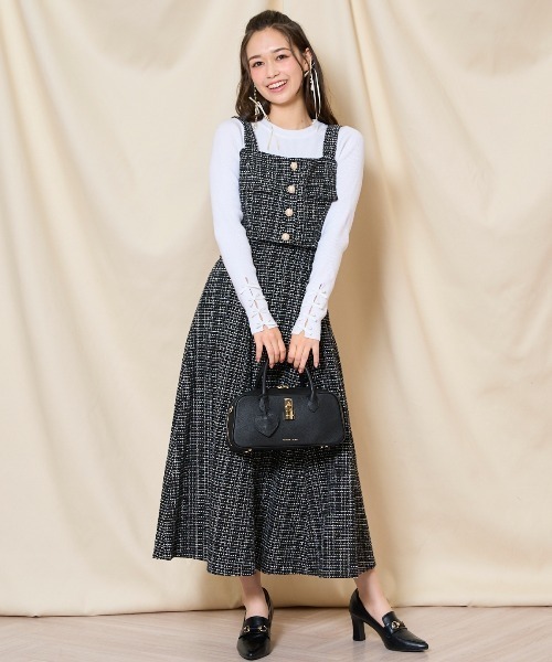 WILLSELECTION（ウィルセレクション）の「ツイードフレアスカート（スカート・レディース・ピンク/ブラック/ブルー/オフホワイト・FREE）」の3枚目の写真