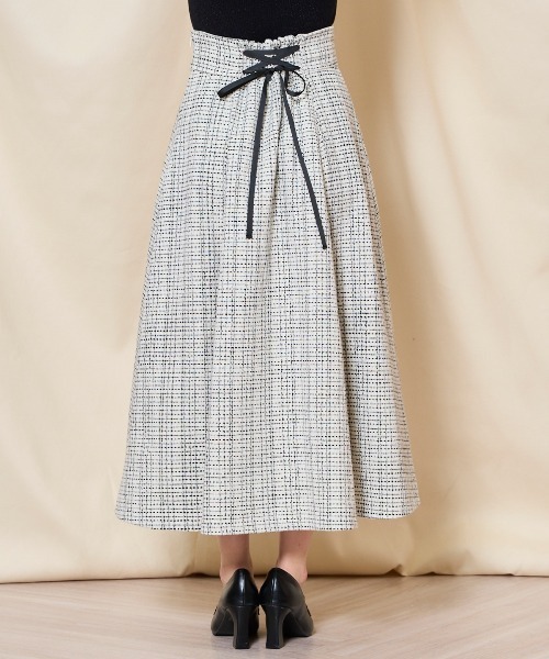 WILLSELECTION（ウィルセレクション）の「ツイードフレアスカート（スカート・レディース・ピンク/ブラック/ブルー/オフホワイト・FREE）」の5枚目の写真