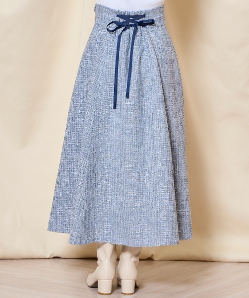 WILLSELECTION（ウィルセレクション）の「ツイードフレアスカート（スカート・レディース・ピンク/ブラック/ブルー/オフホワイト・FREE）」の8枚目の写真