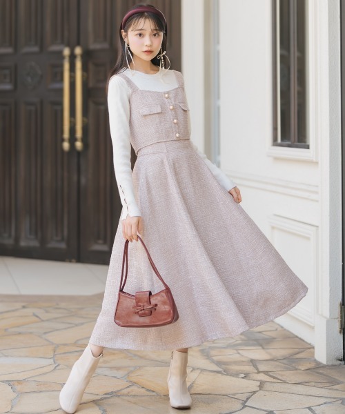 WILLSELECTION（ウィルセレクション）の「ツイードフレアスカート（スカート・レディース・ピンク/ブラック/ブルー/オフホワイト・FREE）」の18枚目の写真