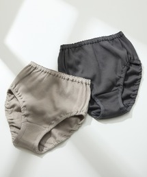 nissen（ニッセン）の「【綿と暮らす】オーガニックコットン100％リブ　縫い目が肌にあたらなくてゴムが取替できる深ばき丈ショーツ２枚組（ショーツ）」