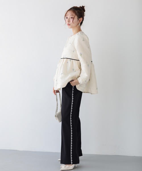 Fit more（フィットモア）の「レーストリムワイドパンツ（その他パンツ・レディース・ネイビー/ブラウン/ブラック・S/M/PS）」の16枚目の写真