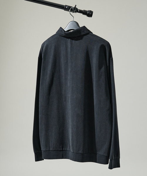 ABAHOUSE(アバハウス)の「【ウォッシュ加工】ロング ハーフジップ プルオーバー / ジップポロ(Tシャツ/カットソー・メンズ・ホワイト/ブラック/ボルドー・48/46)」の6枚目の写真