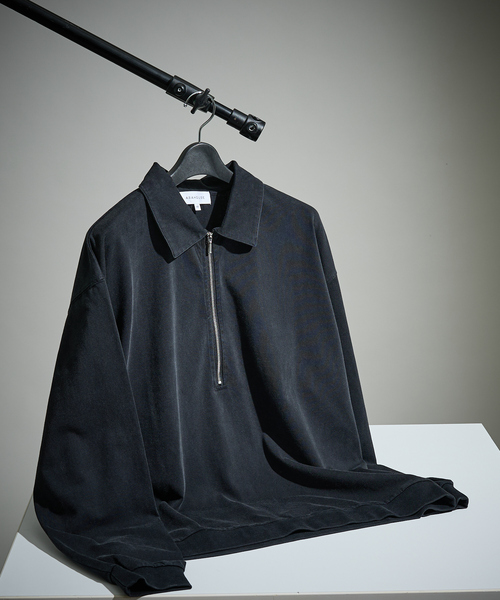 ABAHOUSE(アバハウス)の「【ウォッシュ加工】ロング ハーフジップ プルオーバー / ジップポロ(Tシャツ/カットソー・メンズ・ホワイト/ブラック/ボルドー・48/46)」の11枚目の写真