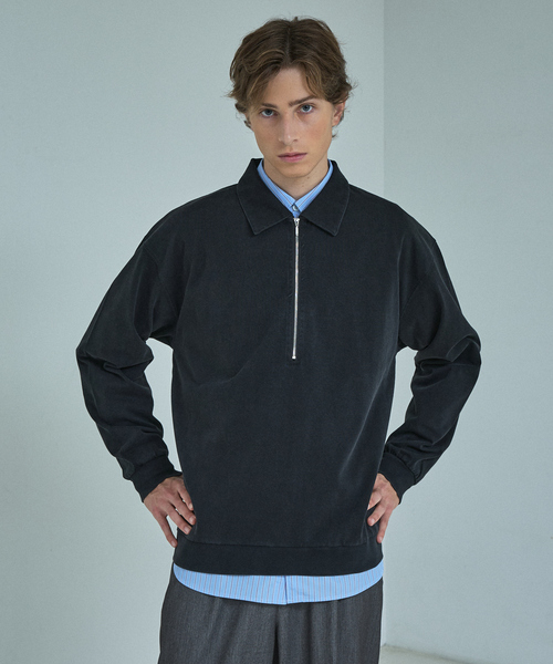 ABAHOUSE(アバハウス)の「【ウォッシュ加工】ロング ハーフジップ プルオーバー / ジップポロ(Tシャツ/カットソー・メンズ・ホワイト/ブラック/ボルドー・48/46)」の13枚目の写真