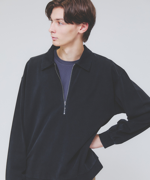 ABAHOUSE(アバハウス)の「【ウォッシュ加工】ロング ハーフジップ プルオーバー / ジップポロ(Tシャツ/カットソー・メンズ・ホワイト/ブラック/ボルドー・48/46)」の15枚目の写真