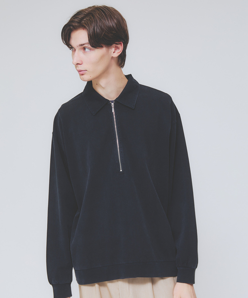 ABAHOUSE(アバハウス)の「【ウォッシュ加工】ロング ハーフジップ プルオーバー / ジップポロ(Tシャツ/カットソー・メンズ・ホワイト/ブラック/ボルドー・48/46)」の16枚目の写真