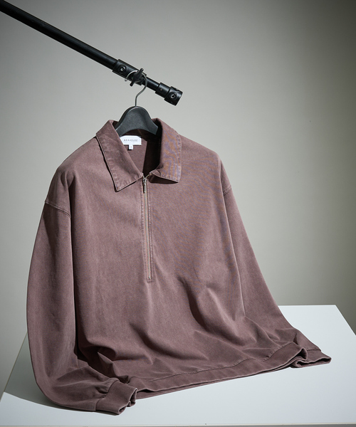 ABAHOUSE(アバハウス)の「【ウォッシュ加工】ロング ハーフジップ プルオーバー / ジップポロ(Tシャツ/カットソー・メンズ・ホワイト/ブラック/ボルドー・48/46)」の18枚目の写真
