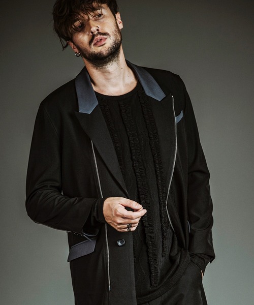 NO ID.（ノーアイディ）の「【NO ID.】Changing Zip 2B Chester Jacket / チェンジング ジップ 2ボタン チェスター ジャケット（チェスターコート・メンズ・その他23/ブラック・2/1）」の2枚目の写真