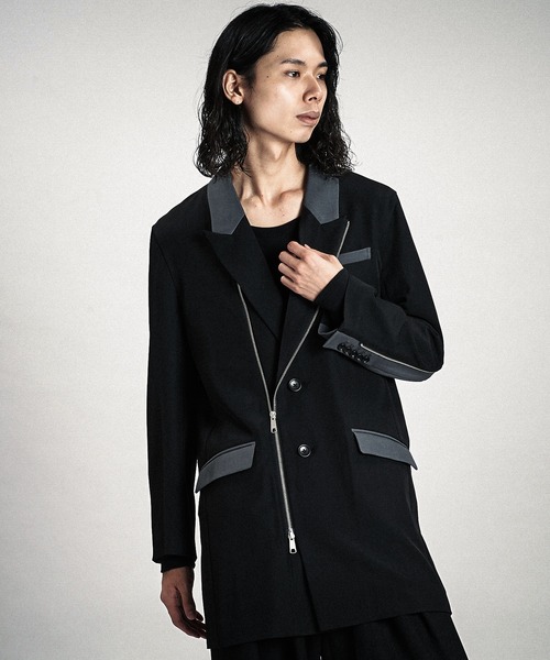 NO ID.（ノーアイディ）の「【NO ID.】Changing Zip 2B Chester Jacket / チェンジング ジップ 2ボタン チェスター ジャケット（チェスターコート・メンズ・その他23/ブラック・2/1）」の19枚目の写真