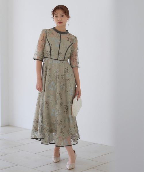 Andemiu（アンデミュウ）の「フラワーシシュウドレス601512（ドレス・レディース・ブラック/グリーン/ブルー・MEDIUM/LARGE）」の3枚目の写真