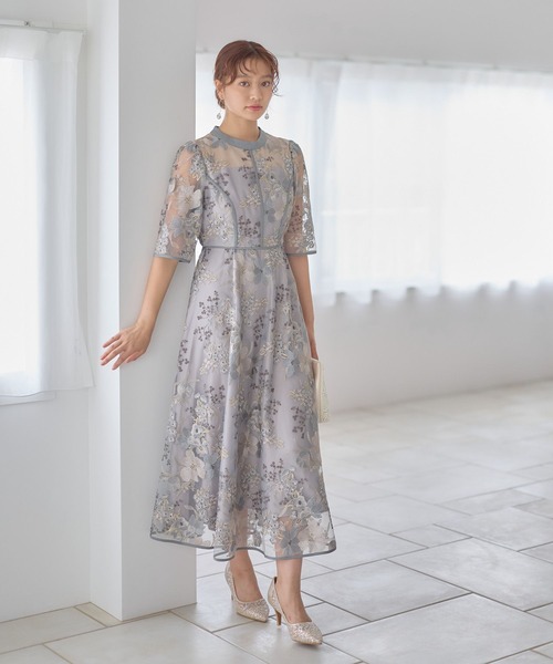 Andemiu（アンデミュウ）の「フラワーシシュウドレス601512（ドレス・レディース・ブラック/グリーン/ブルー・MEDIUM/LARGE）」の4枚目の写真