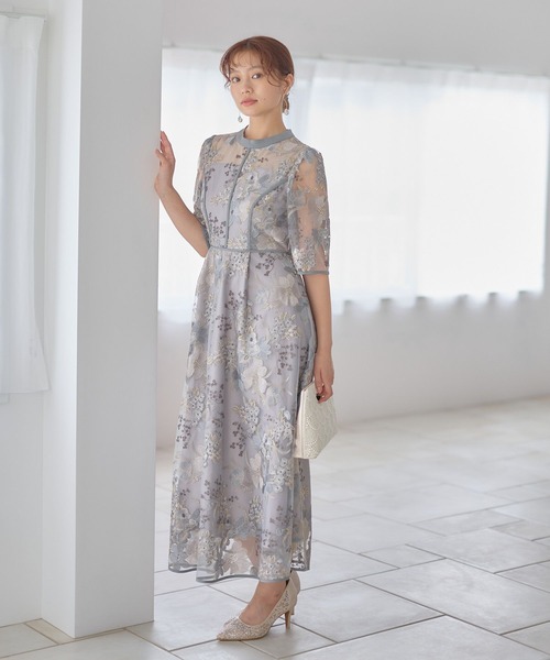Andemiu（アンデミュウ）の「フラワーシシュウドレス601512（ドレス・レディース・ブラック/グリーン/ブルー・MEDIUM/LARGE）」の5枚目の写真
