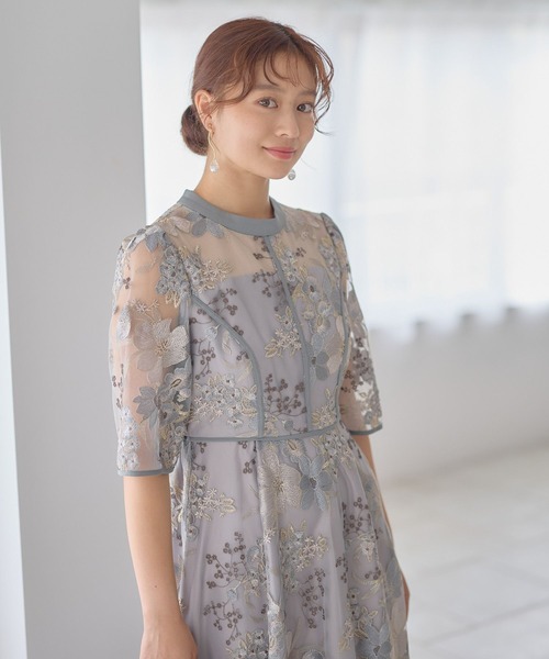 Andemiu（アンデミュウ）の「フラワーシシュウドレス601512（ドレス・レディース・ブラック/グリーン/ブルー・MEDIUM/LARGE）」の7枚目の写真