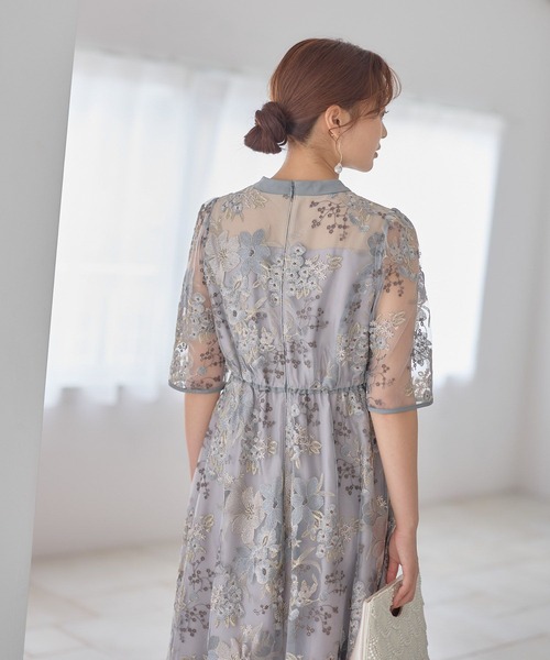 Andemiu（アンデミュウ）の「フラワーシシュウドレス601512（ドレス・レディース・ブラック/グリーン/ブルー・MEDIUM/LARGE）」の8枚目の写真