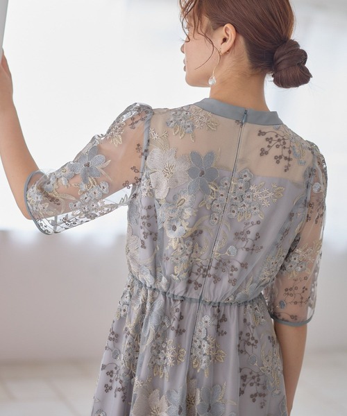 Andemiu（アンデミュウ）の「フラワーシシュウドレス601512（ドレス・レディース・ブラック/グリーン/ブルー・MEDIUM/LARGE）」の9枚目の写真