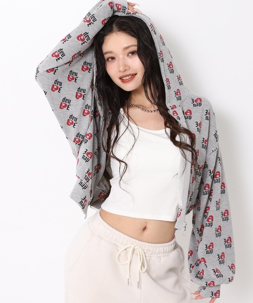 ANAP（アナップ）の「I LOVE anap 裏毛 ダブル ジップ スウェット パーカー（パーカー・レディース・ピンク/グレー/アイボリー・F）」の22枚目の写真