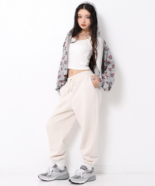 ANAP（アナップ）の「I LOVE anap 裏毛 ダブル ジップ スウェット パーカー（パーカー・レディース・ピンク/グレー/アイボリー・F）」の16枚目の写真