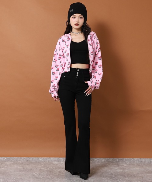 ANAP（アナップ）の「I LOVE anap 裏毛 ダブル ジップ スウェット パーカー（パーカー・レディース・ピンク/グレー/アイボリー・F）」の9枚目の写真