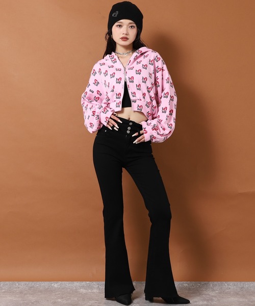 ANAP（アナップ）の「I LOVE anap 裏毛 ダブル ジップ スウェット パーカー（パーカー・レディース・ピンク/グレー/アイボリー・F）」の11枚目の写真