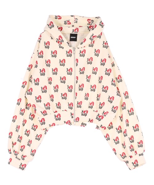 ANAP（アナップ）の「I LOVE anap 裏毛 ダブル ジップ スウェット パーカー（パーカー・レディース・ピンク/グレー/アイボリー・F）」の6枚目の写真