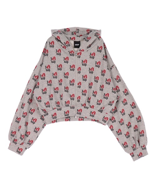 ANAP（アナップ）の「I LOVE anap 裏毛 ダブル ジップ スウェット パーカー（パーカー・レディース・ピンク/グレー/アイボリー・F）」の5枚目の写真